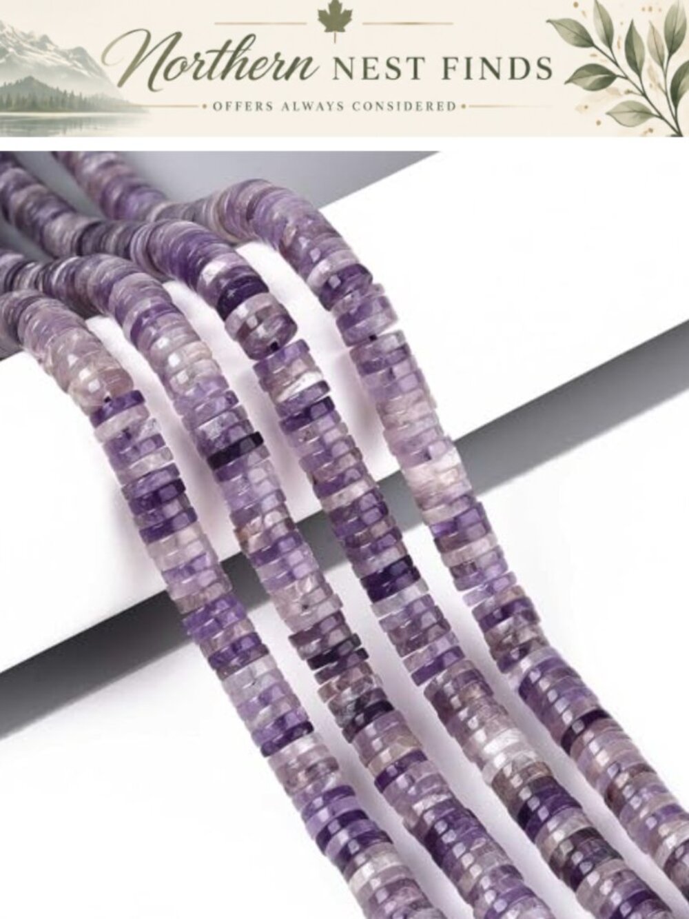 Natural Amethyst Disc Beads 6mm Spacer Beads 2 Strands for DIY Jewelry Making